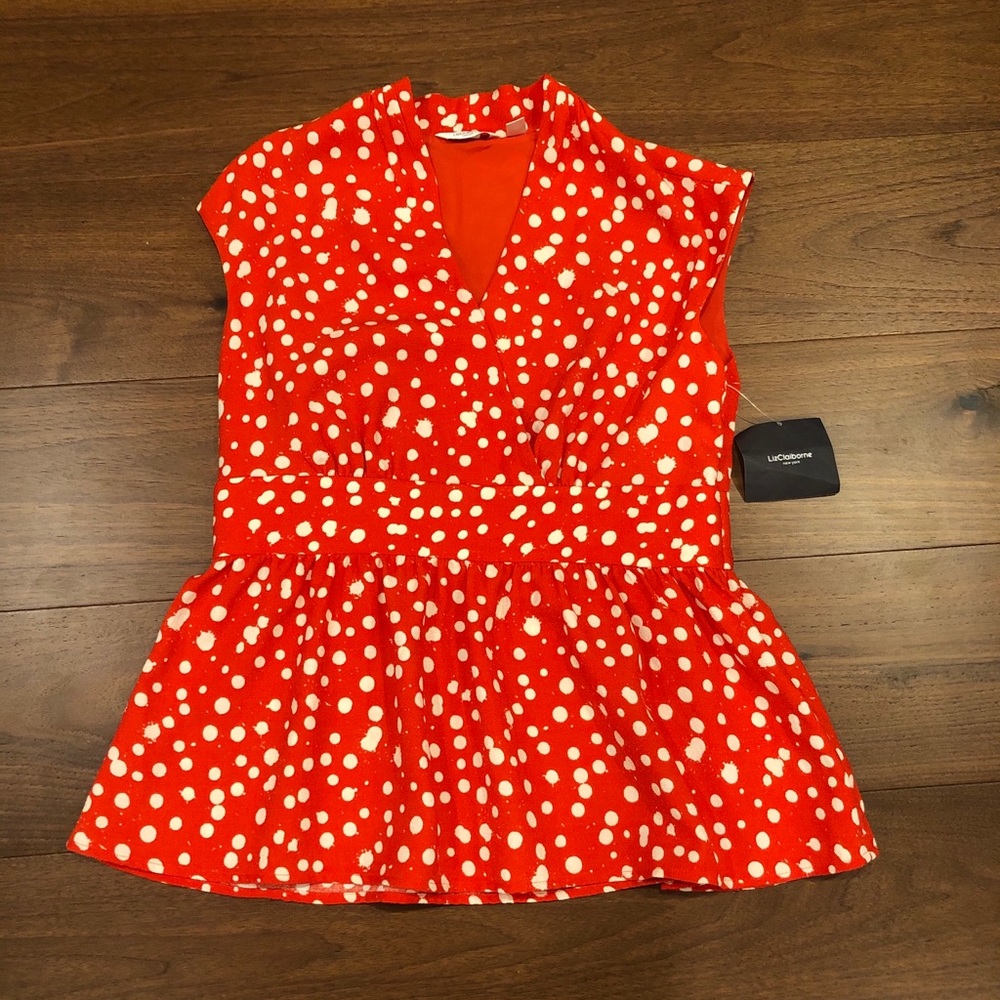 BNWT Liz Claiborne sz 12 Peplum Blouse